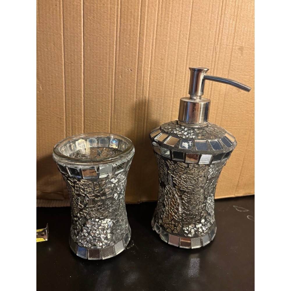 Mosaic Glass Bathroom Accessory Set